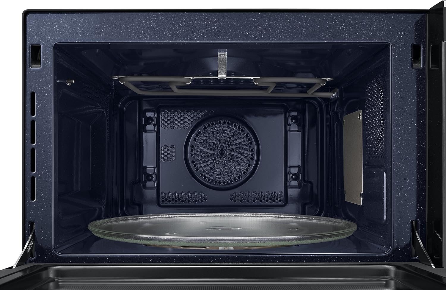 SAMSUNG 1.1 Cu Ft PowerGrill Countertop Microwave Oven w/ Power Convection, Ceramic Enamel Interior, Sensor Cook, Slim Fry, 1000 Watt, MC11K7035CG/AA, Fingerprint Resistant Stainless Steel, Black