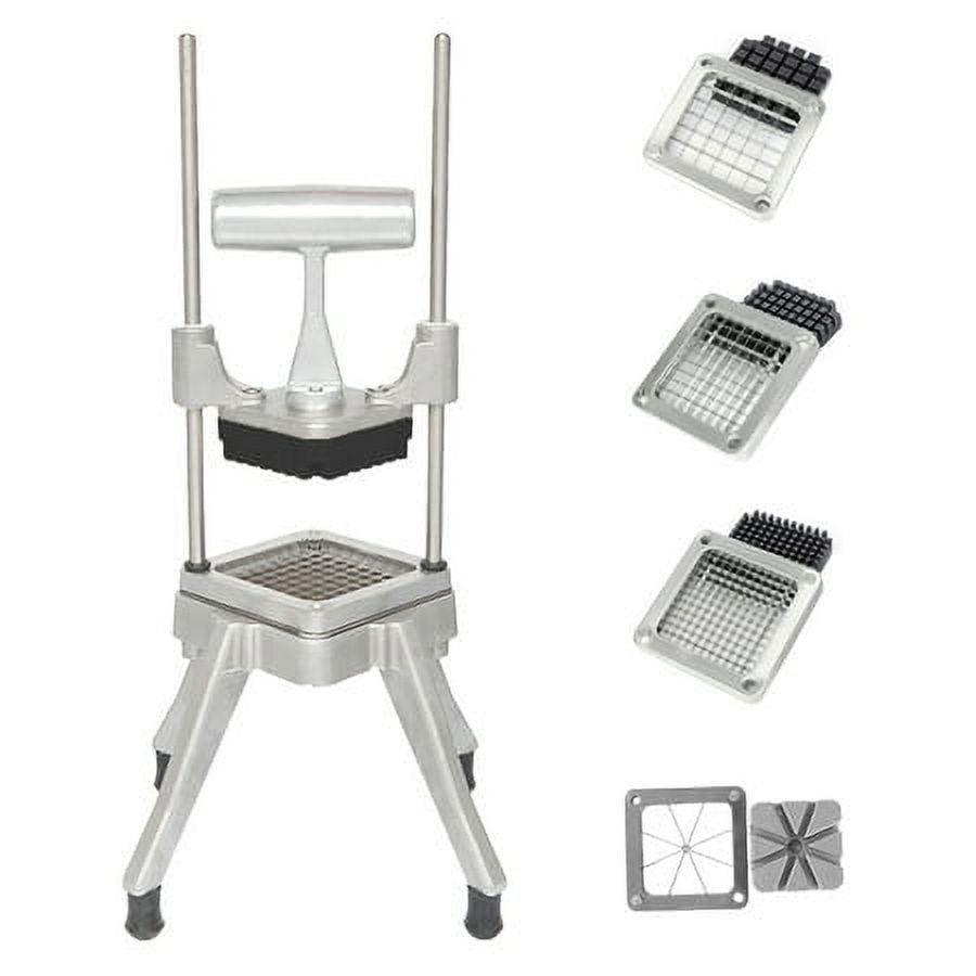 ROVSUN Commercial Vegetable Chopper French Fry Cutter with 4 Sizes Blades, Potato Dicer Slicer Fruit Chopper Stainless Steel for Restaurant, Home & Kitchen, 1/2", 3/8", 1/4" & 8-Wedge Blades
