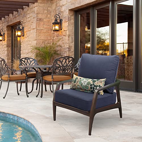 Aoodor 22'' x 24'' Outdoor Deep Seat Chair Cushion Set，Olefin Fabric Slipcover and Sponge Foam- Green (Set of 2 Seats, 2 Backs, 2 Pillows