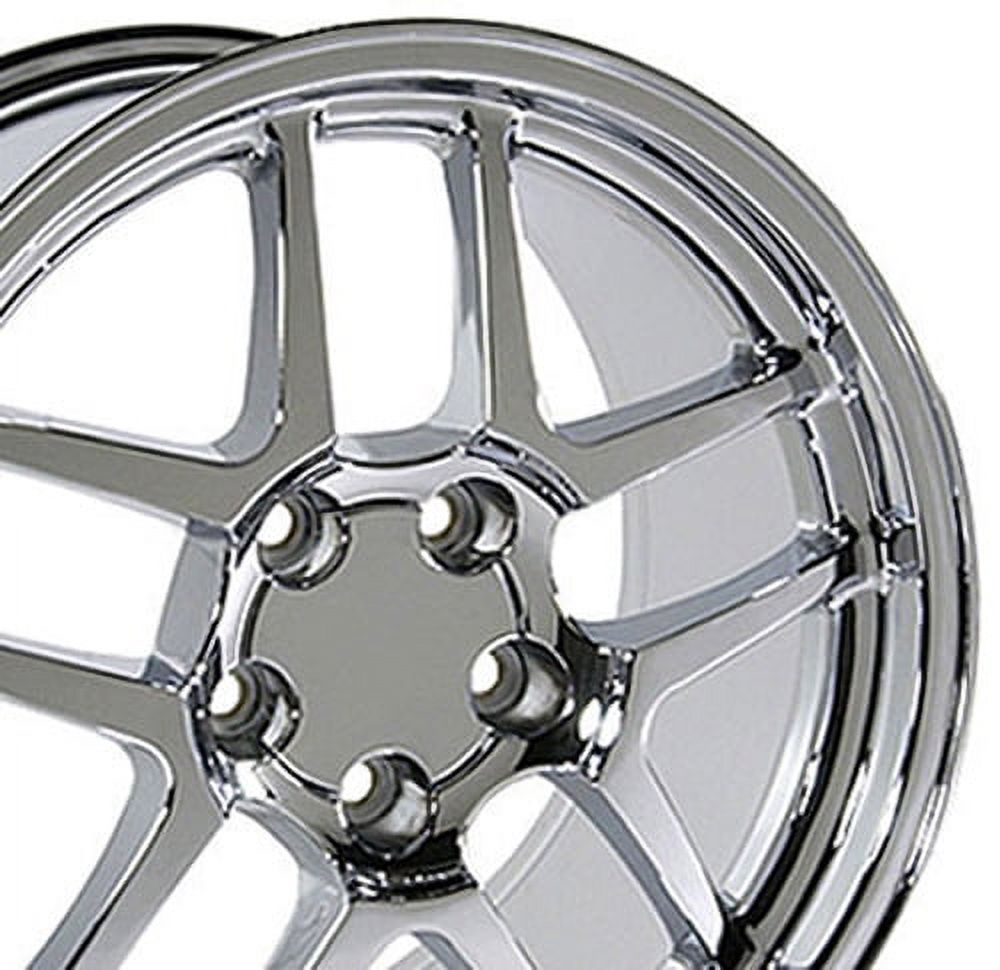 17x9.5 Wheels Fit Corvette, Camaro - C5 Z06 Style Chrome Rims, Hollander 5146 - SET Fits select: 1988-1996 CHEVROLET CORVETTE, 1993-1997 CHEVROLET CAMARO Z28