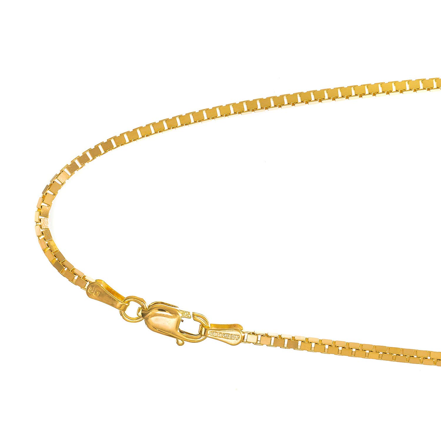 14kt 16" Yellow Gold 1.4mm Shiny Classic Box Chain with Lobster Clasp