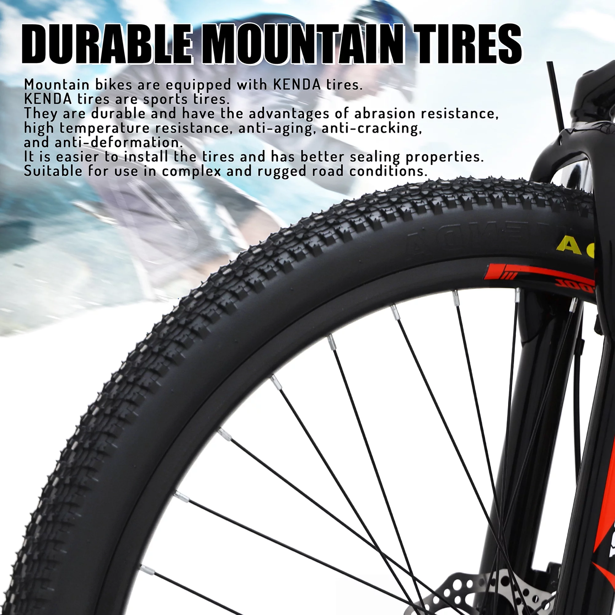 SOCOOL Mountain Bike, 26 Inch Wheels, 21 Speed Dual Disc Brakes, Bicycle for Men & Women, Full Suspension, Bicycle Urban Commuters, White and Black Bike, WD1325BK
