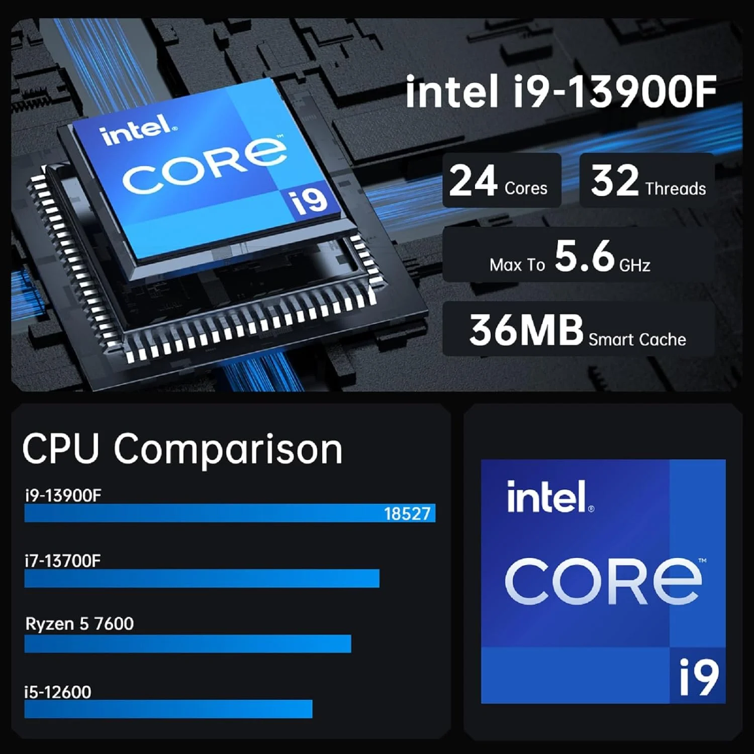 Mini Gaming PC i9-13900F with GeForce RTX4070, Mini Game Desktop Computer 32G DDR5 RAM 1T SSD, Windows 11 Pro, WiFi6E BT5.3, Optical, 1* HDMI 3* DP, 8K, Four Display for Gaming/Design