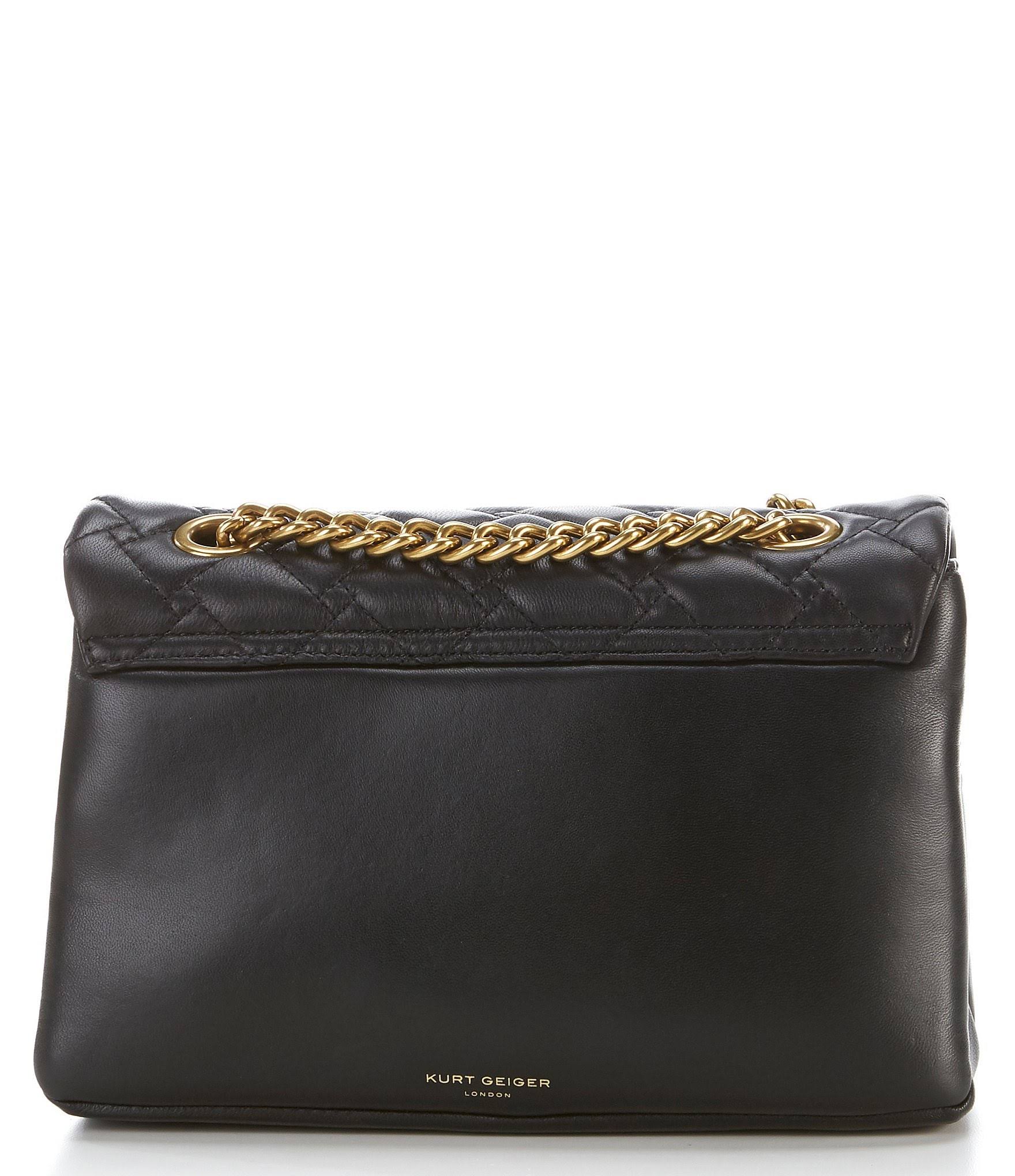 Kurt Geiger London Kensington Quilted Leather Shoulder Bag - Black
