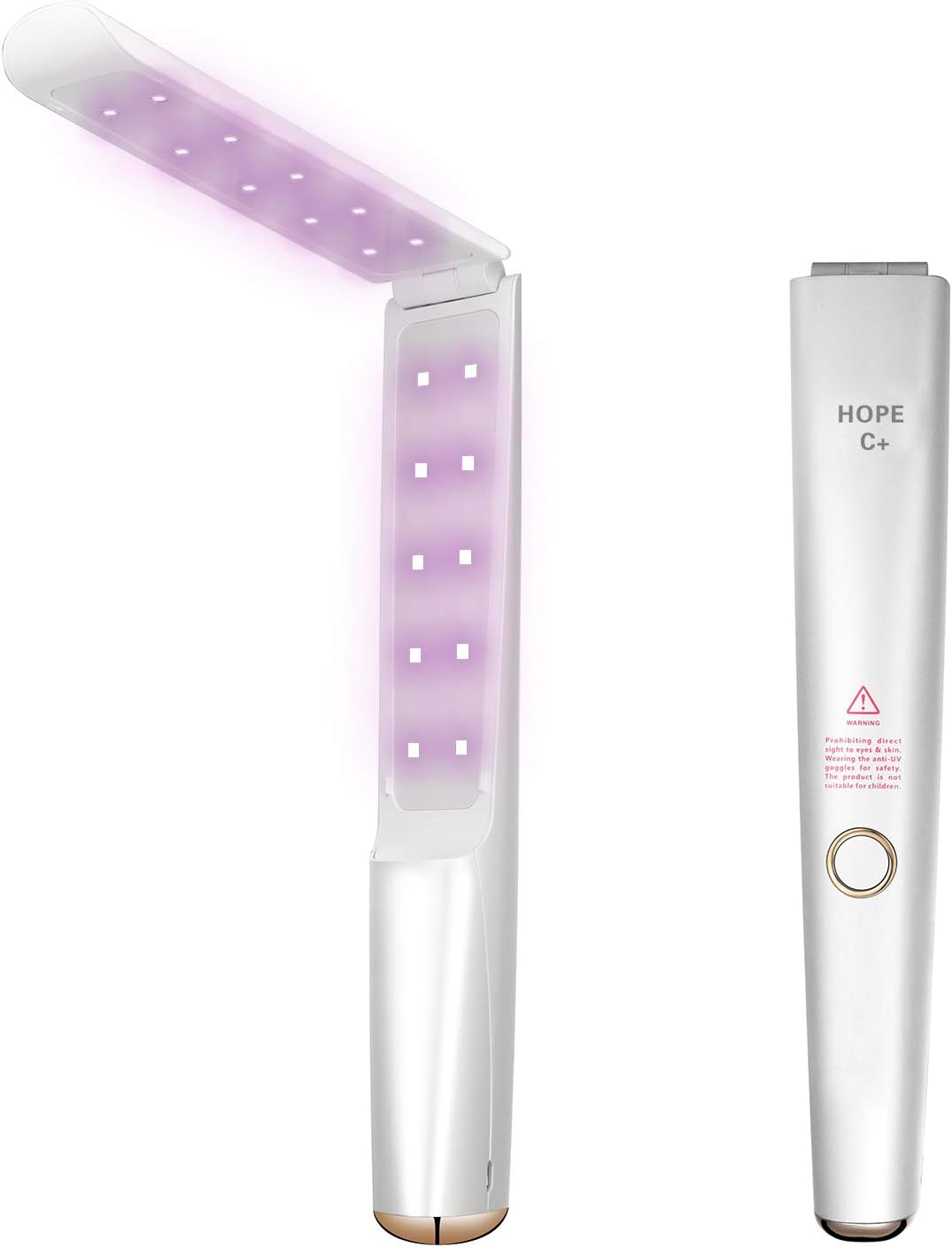 UV Light Sanitizer Wand with 20 UVC LEDs Portable Ultraviolet Sterilizer, Handheld Rechargeable can Kill 99.99% Harmful Substances UVC Light Lamp