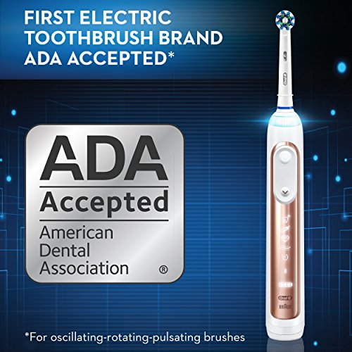 Oral-B 7500 Electric Toothbrush, Rose Gold with 4 Brush Heads and Travel Case - Visible Pressure Sensor to Protect Gums - 5 Cleaning Modes - 2 Minute Timer