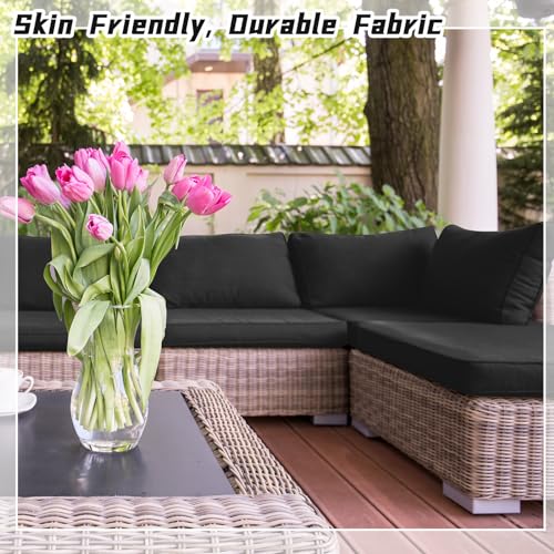 Patelai 14 Pieces Outdoor Cushion Slipcovers Outdoor Patio Cushion Covers Replacement Outdoor Sectional Cushion Covers Seat Cushion Coves for Outdoor Patio Furniture, Covers Only (Beige)