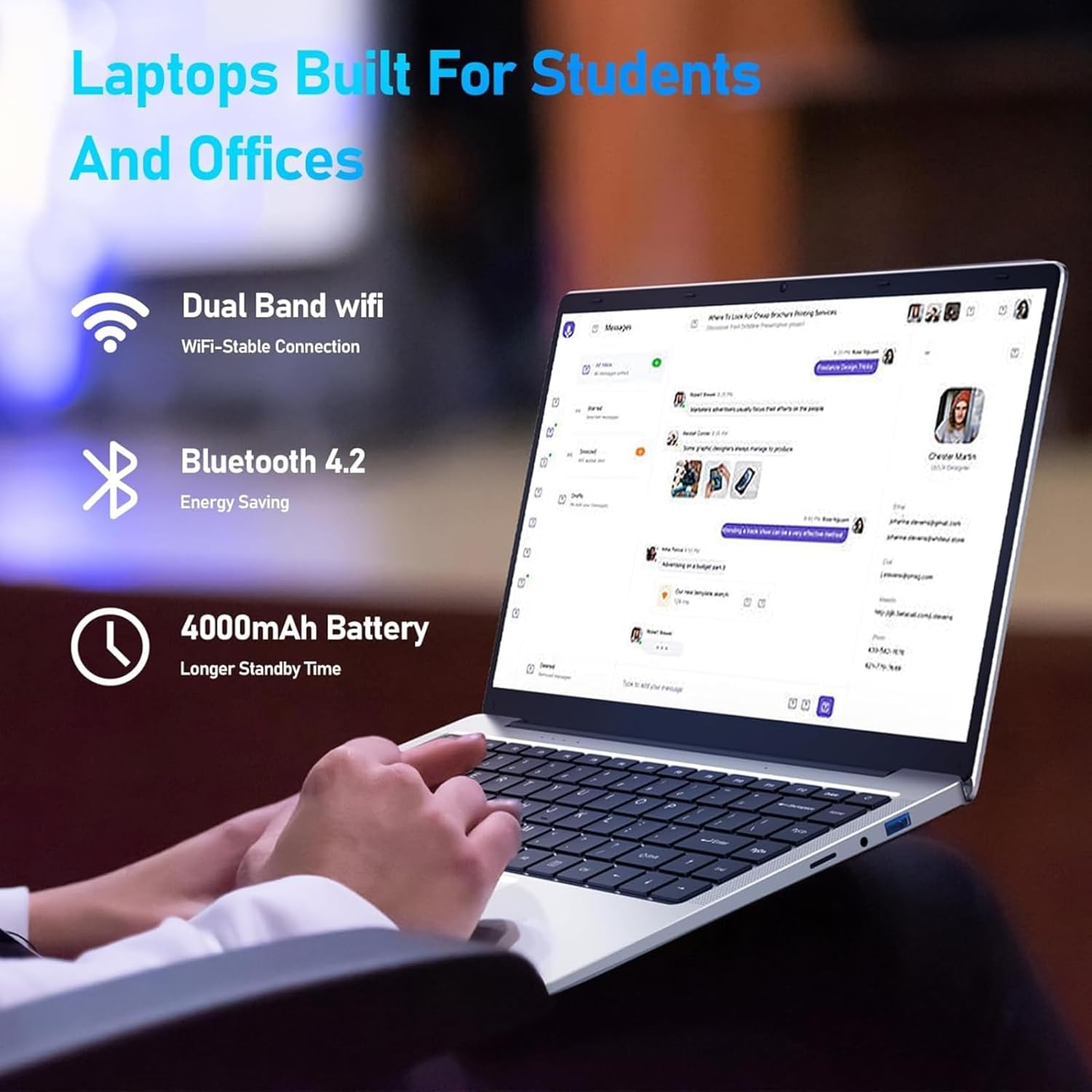 Laptop Computer 8GB DDR4 256GB SSD Quad-Core Intel Celeron J4105(Up to 2.5GHz), 14.1 inch 1080P FHD Traditional Laptops, WiFi, Webcam, USB3.0, Mini HDMI, Windows 11 Pro