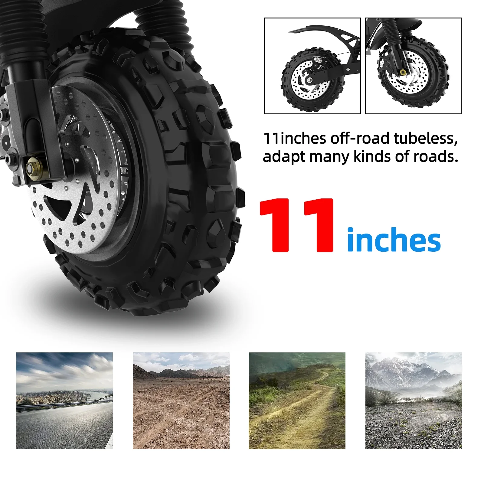 50MPH &60Miles ,Dual Motor Electric Scooter for Adults with Seat ,60V 5600W ,11 inch Off-Road Tire
