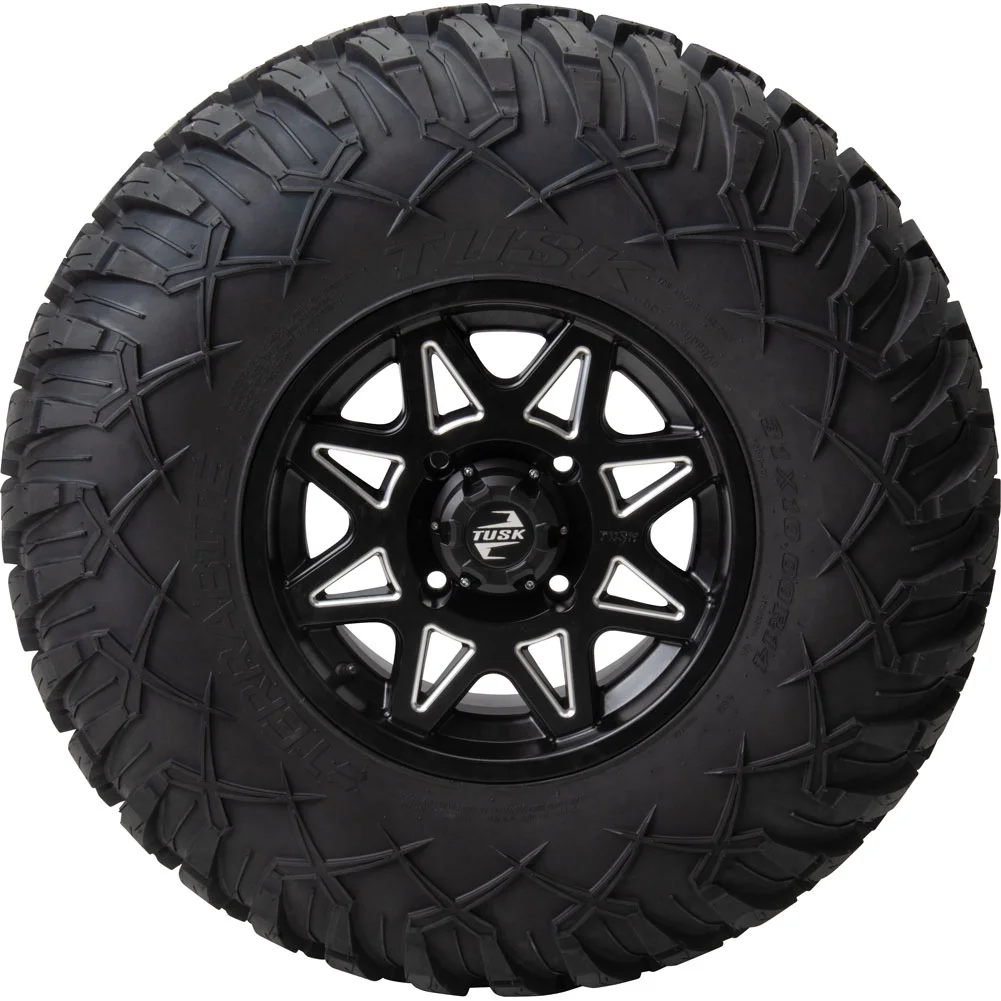 4/115 Tusk Tintic Wheel 14x7 5.0 + 2.0 Milled/Black For ARCTIC CAT 700 TRV GT 2011-2012