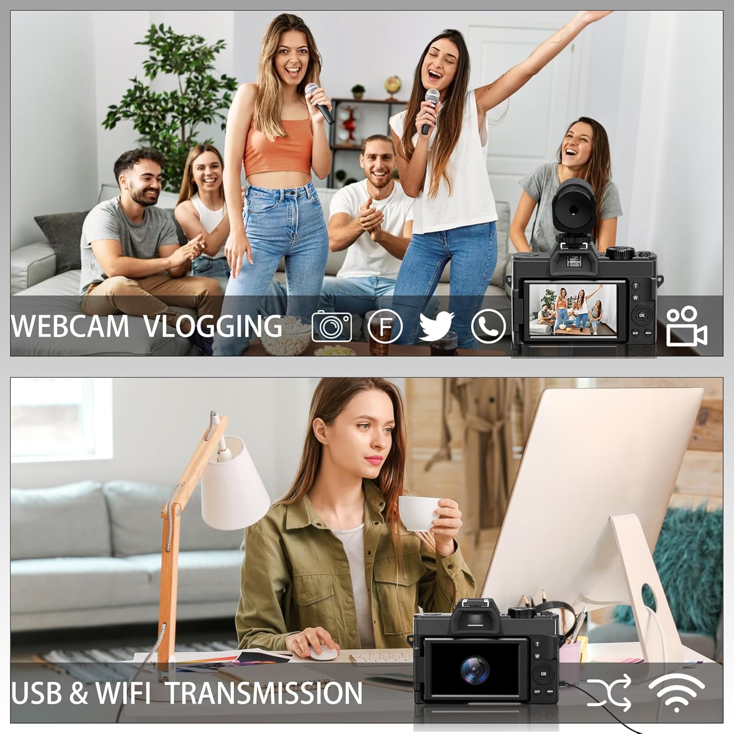NBD Digital Cameras for Photography 5K,48MP Autofocus Vlogging Camera for YouTube with 32GB TF Card & 2 Batteries,16X Zoom Anti-Shake Video Camera with 52mm Wide Angle and Macro Lens
