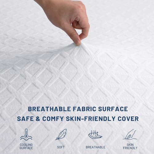 3 Inch Gel Memory Foam Mattress Topper Queen Size, Cooling Bed Topper for Comfort Body Support & Pressure Relief with Removable Breathable Soft Cover, CertiPUR-US Certified