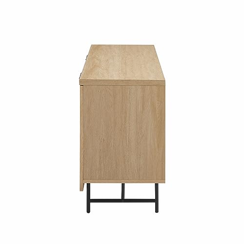 Walker Edison Scandinavian Grooved 4-Door Sideboard, 69 Inch, Black