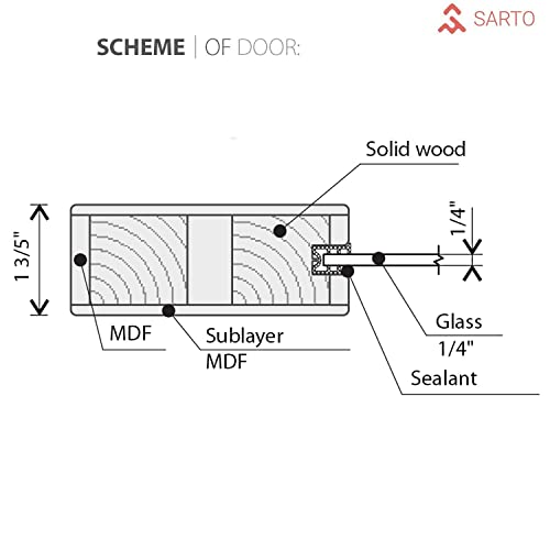 SARTODOORS Sliding Closet Bypass Doors 56 x 80 inches | Veregio 7288 White Silk with Frosted Glass | Sturdy Rails Moldings Trims Hardware Set | Wood Solid Bedroom Wardrobe Doors