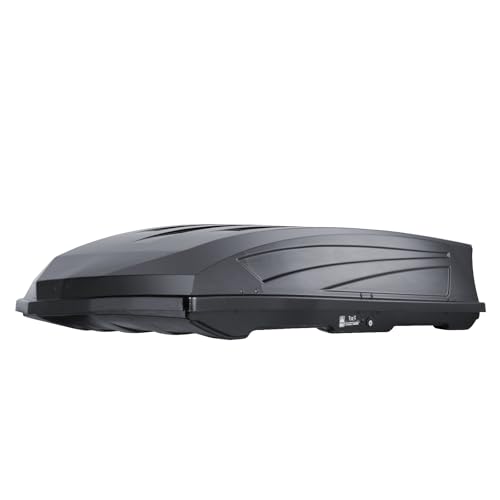 VEVOR Rooftop Cargo Carrier, 22 Cubic Feet Roof Cargo Box, ABS Hard Shell Roof Box, with Dual-Sided Opening and 2 Reinforced Straps, Aerodynamic, Suitable for most Crossbar, for Car, Wagon, SUV, Black