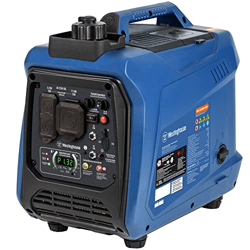 Westinghouse 2550 Peak Watt Super Quiet & Lightweight Portable Inverter Generator, RV Ready 30A Outlet, Gas and Propane Powered, CO Sensor, Parallel Capable, Long Run Time