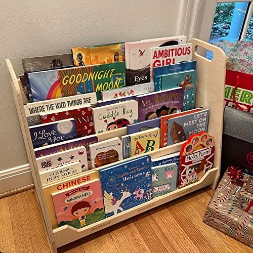 Bush Acres Large Montessori Bookshelf | Toddler Bookcase - Kids Library - Montessori Wooden Furniture | Nursery Gift | Wooden Book Shelf - Made in USA