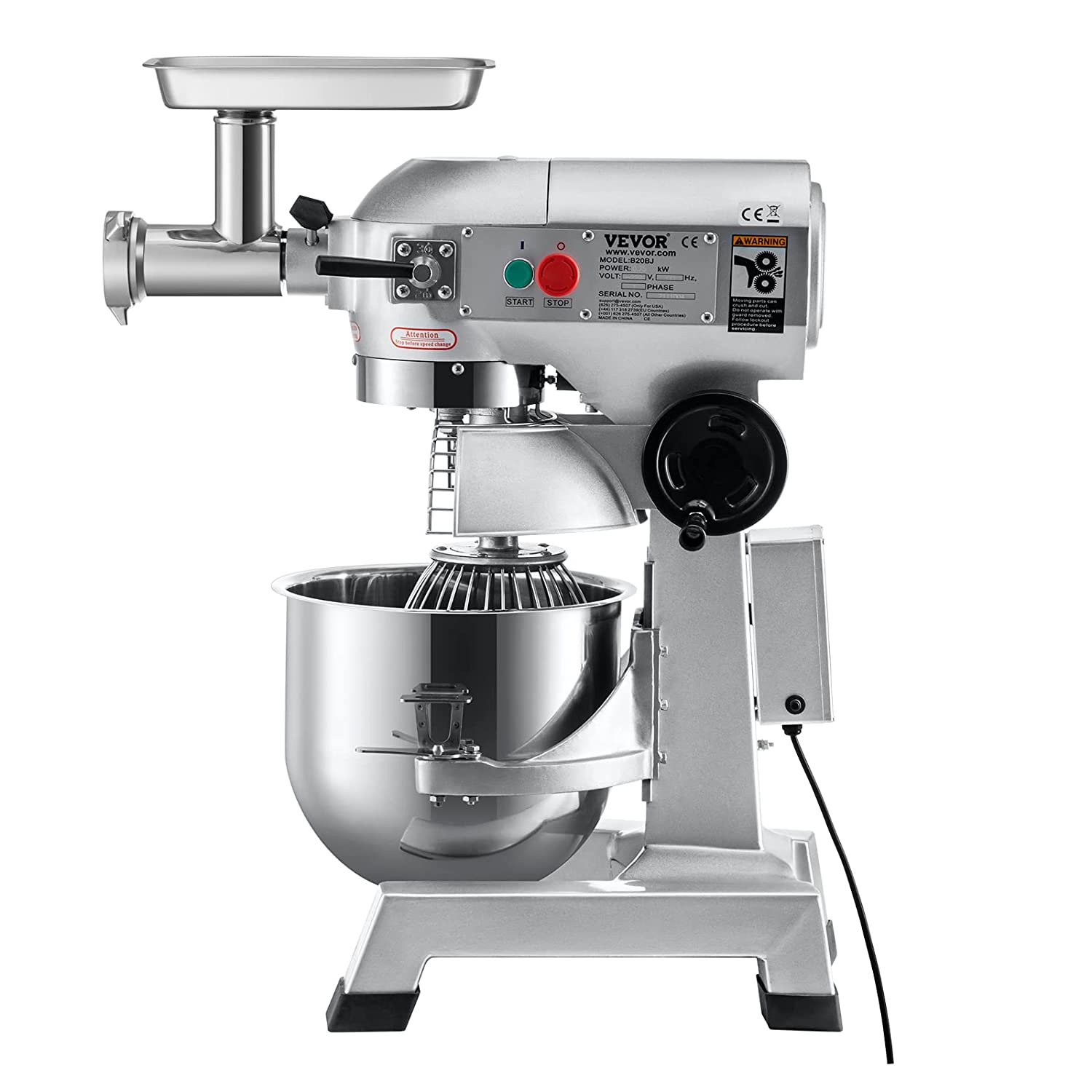 Vevor DGNJBJMCB20BJTVZLV1 20 qt. 1100W Stainless Steel Commercial Stand Mixer