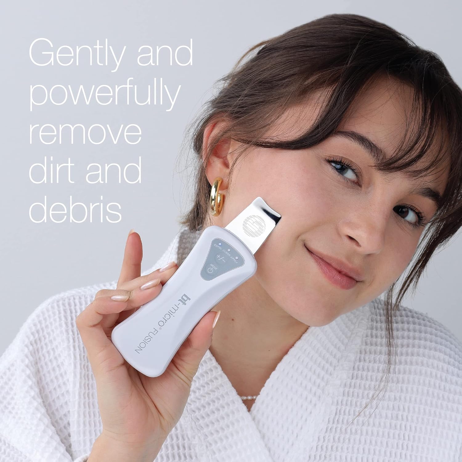 Bio-Therapeutic bt-micro fusion Ultrasonic Skin Perfecting Tool 30,000 Hz Oscillation Power, Medical Grade Stainless Steel Applicator, Zinc Alloy Body, IP35 Water Resistant, CE Safety Tested