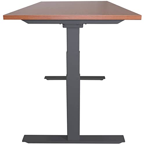 Titan A6 Adjustable Sit/Stand Desk 60"x30" Cherry Wood Finish Black Frame