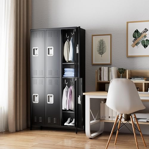METAN Metal Storage Locker for School Office Gym Bedroom, 12 Doors Locker Cabinet for Employees, Industrial Steel Storage Locker with 12 Hooks, Assembly Required (12 Door-Light Gray)