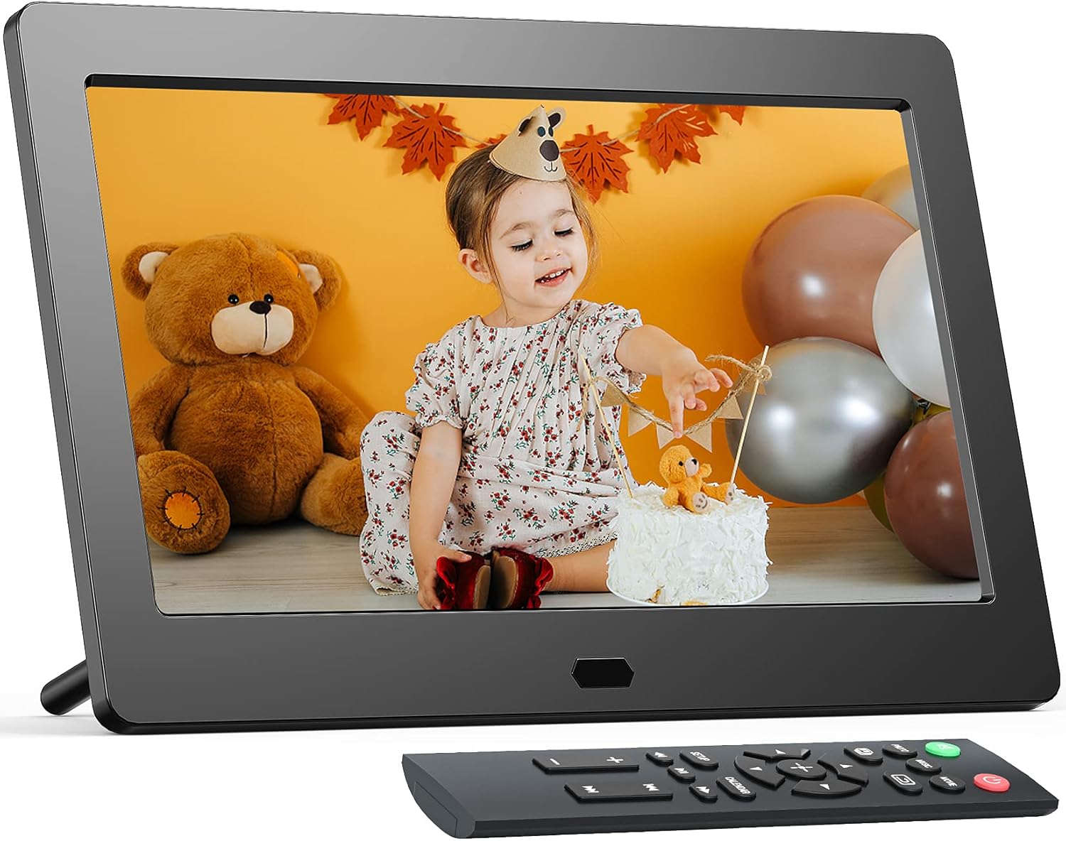 Digital Photo Frame with 8.1 Inch 1920x1080 FHD IPS Screen - Hauyince Digital Picture Frames with Remote Control, Slideshow, Picture Preview, Adjustable Brightness, Calendar, Using SD Card & USB Drive
