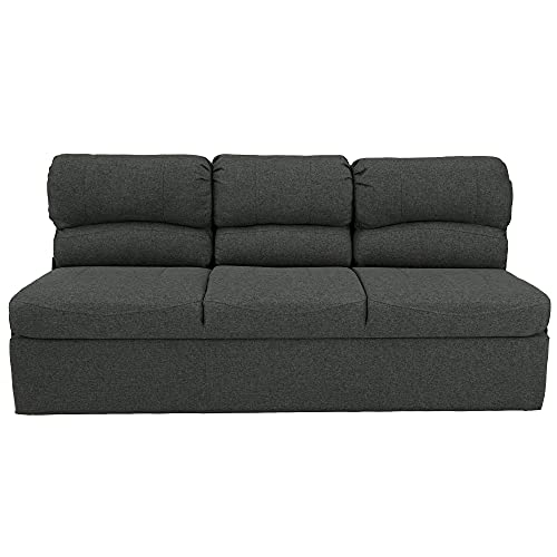 RecPro 72" RV Jackknife Sleeper Sofa with Drop-Down Console | Cloth Fabric | 2 Colors to Choose from | Furniture for RV and Camper (Fossil Cloth)