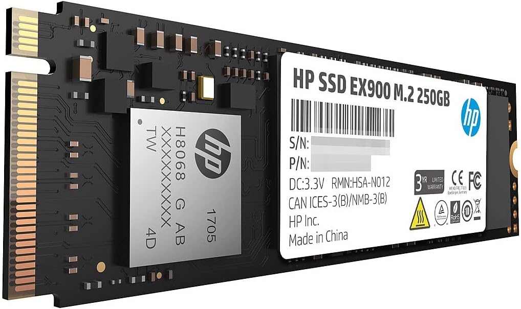 HP EX900 M.2 500GB PCIe 3.0 X4 Nvme 3D TLC NAND Internal Solid State Drive (SSD) - 2Yy44Aa#ABC Pack of 2