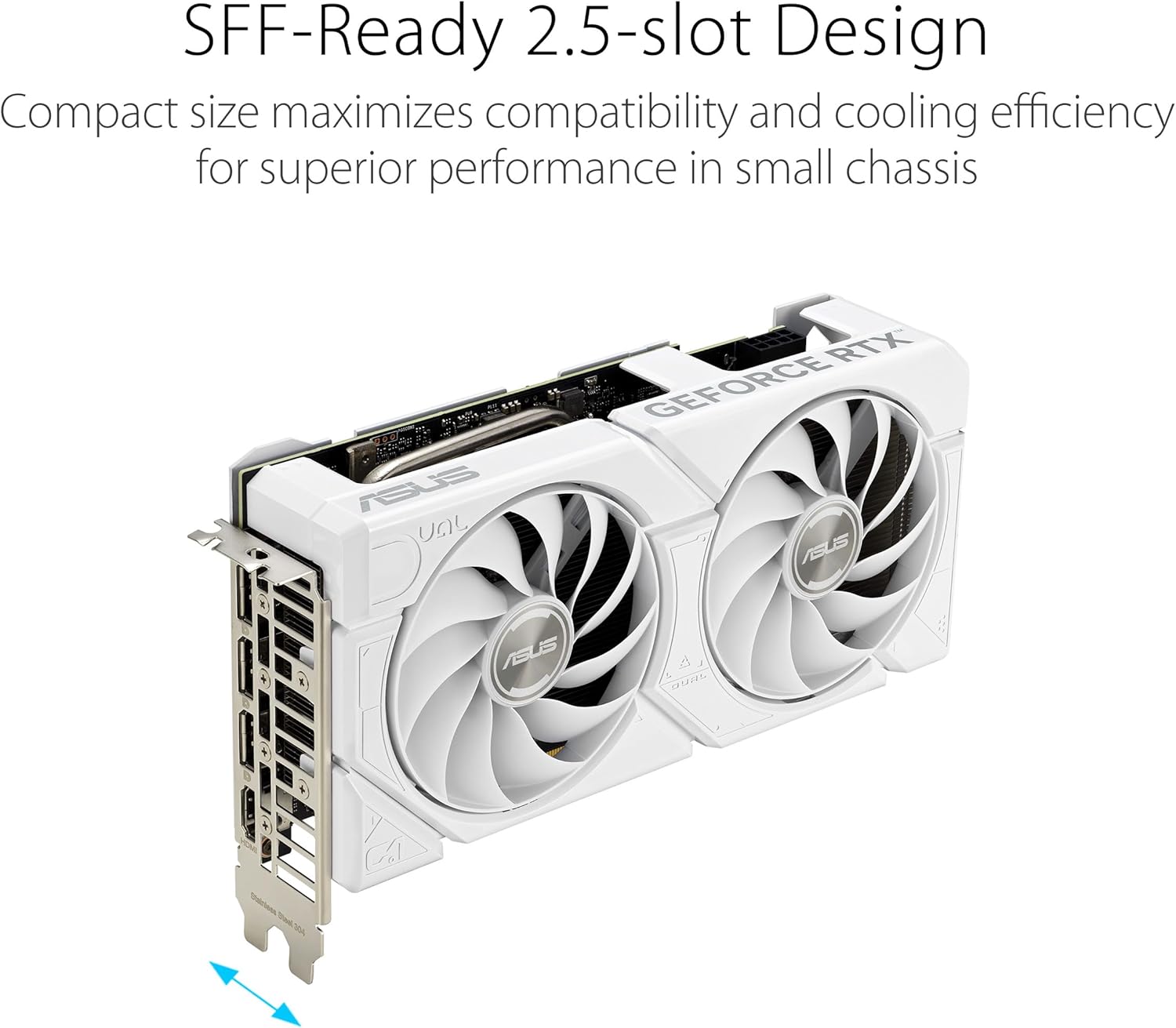 ASUS Dual GeForce RTX™ 4070 Super EVO White OC Edition (PCIe 4.0, 12GB GDDR6X, DLSS 3, HDMI 2.1a, DisplayPort 1.4a, 2.5-Slot Design, Axial-tech Fan Design, Dual BIOS)