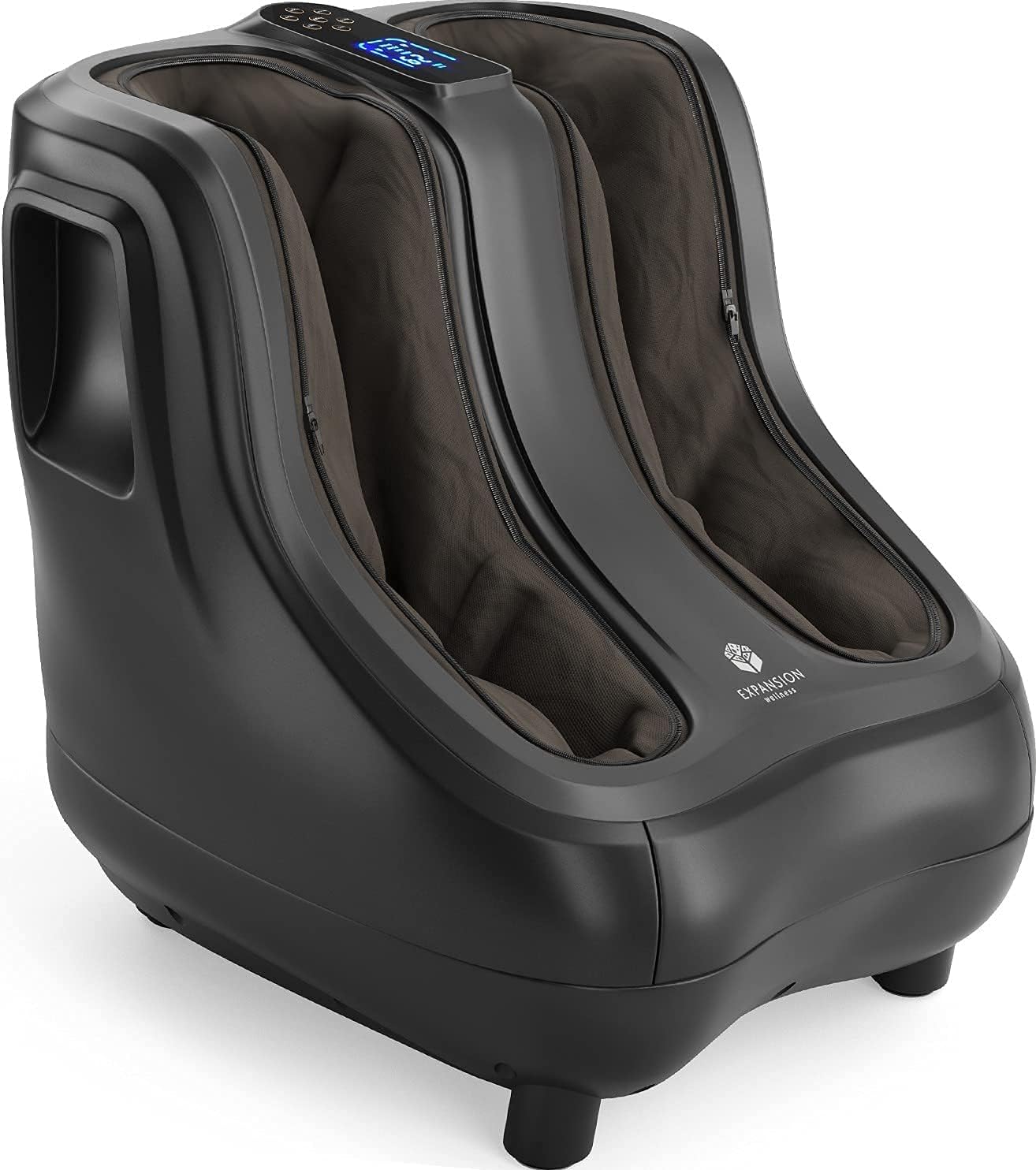 Shiatsu Heated Foot and Calf Massager Machine to Relieve Sore Feet, Ankles, Calfs and Legs, Deep Kneading Therapy, Relaxation Vibration and Rolling & Stimulates Blood Circulation (4.3 Inch Width)