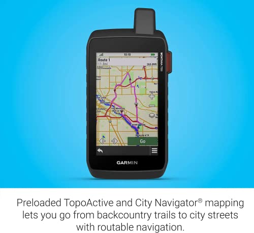Garmin Montana 750i, Rugged GPS Handheld with Built-in inReach Technology and 8-megapixel Camera | Road and Trail Mapping, Glove-Friendly 5" Color Touchscreen, Multi-GNSS with Signature Power Bundle