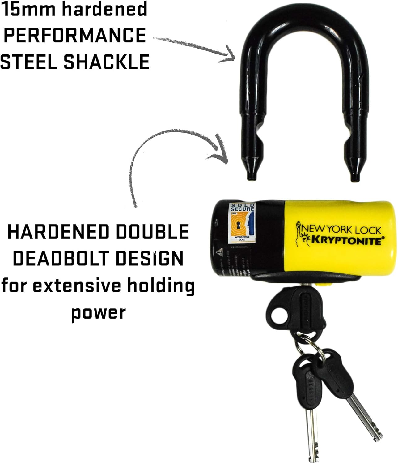 Kryptonite New York FAHGETTABOUDIT 1415 14mm 15 LBS Red Chain & New York Lock 15mm Disc Lock