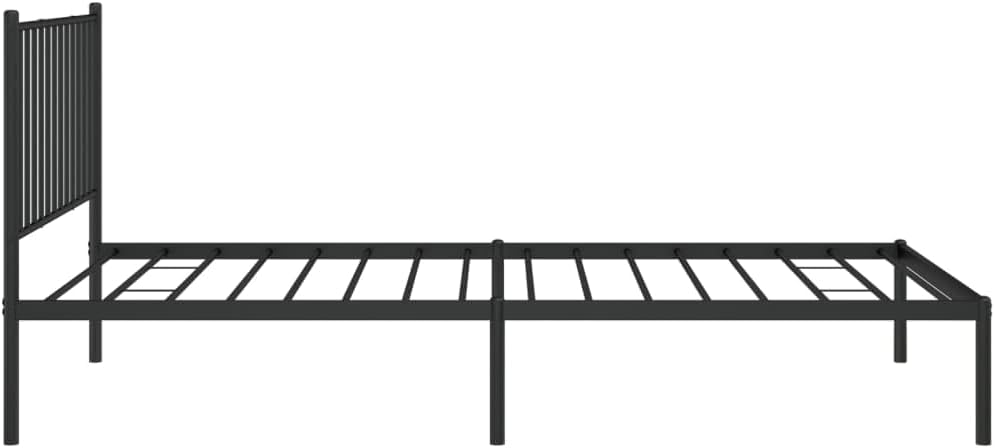 Asomie Indoor Fashion Furniture Beds Accessories Metal Bed Frame with Headboard Black 39.4"x78.7"Bed Frames US Stock Fast Shipment Black