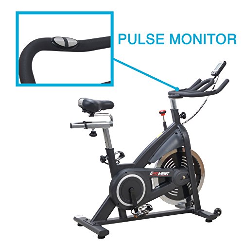 EFITMENT Indoor Cycle Bike, Magnetic Cycling Trainer Exercise with Belt Drive, LCD Monitor and Pulse Monitor
