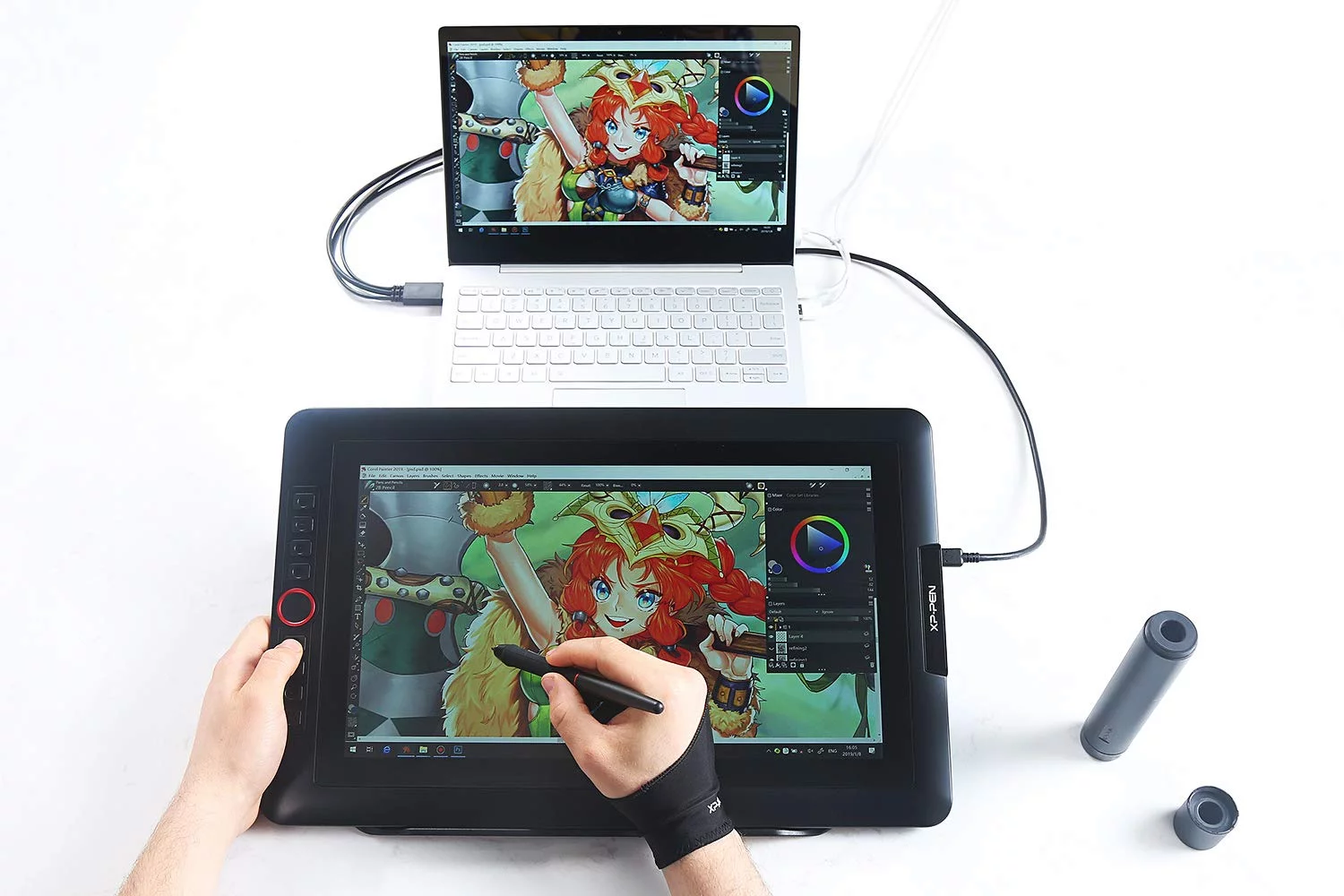XP-PEN Artist 15.6 Pro Graphics Drawing Tablet Full-Laminated Pen Display with 60 Degree Tilt Function, Red Dial, 8192 Levels Pen Pressure