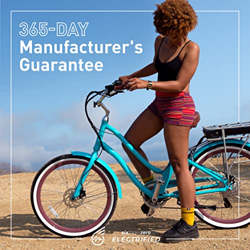 sixthreezero EVRYjourney Women's Electric Bike, Step-Through Touring Hybrid eBike, 250/500 Watt Motor, 26" Bicycle, Multiple Colors