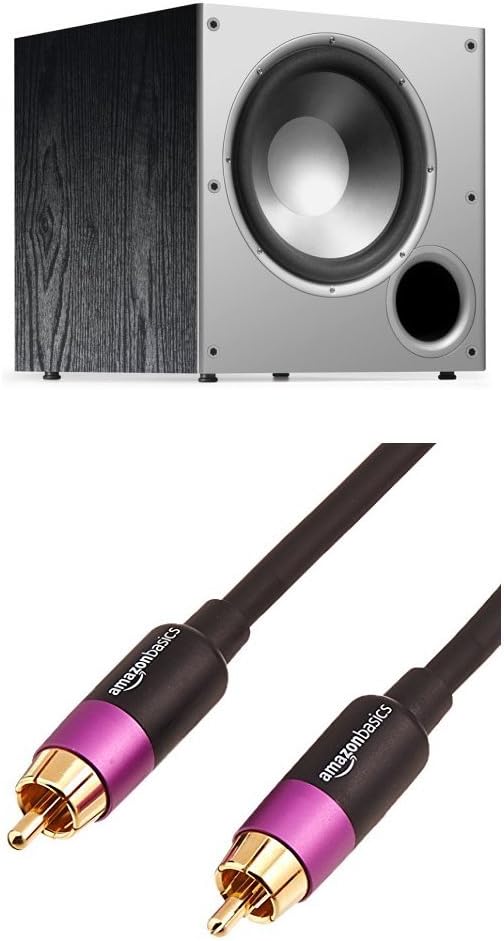 Polk Audio PSW10 10" Powered Subwoofer - Power Port Technology, Up to 100 Watts, Big Bass in Compact Design, Easy Setup with Home Theater Systems Black