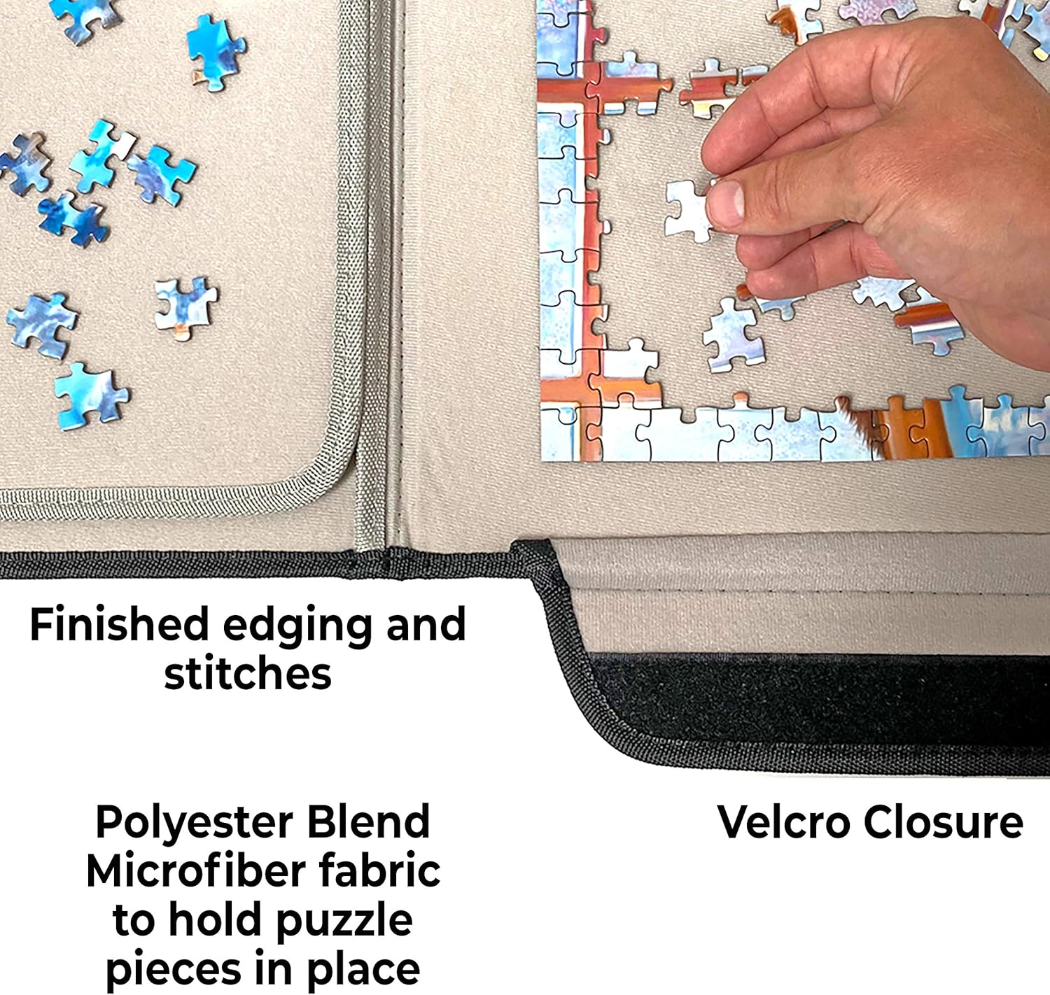Portable Jigsaw Puzzle Board Mat by Mary Maxim - Puzzle Tables for Adults - Puzzle Organizer and Storage - Puzzle Table Felt Non-Slip Mat Holds up to 1000 Pieces- Puzzle Accessories (1000 Piece)