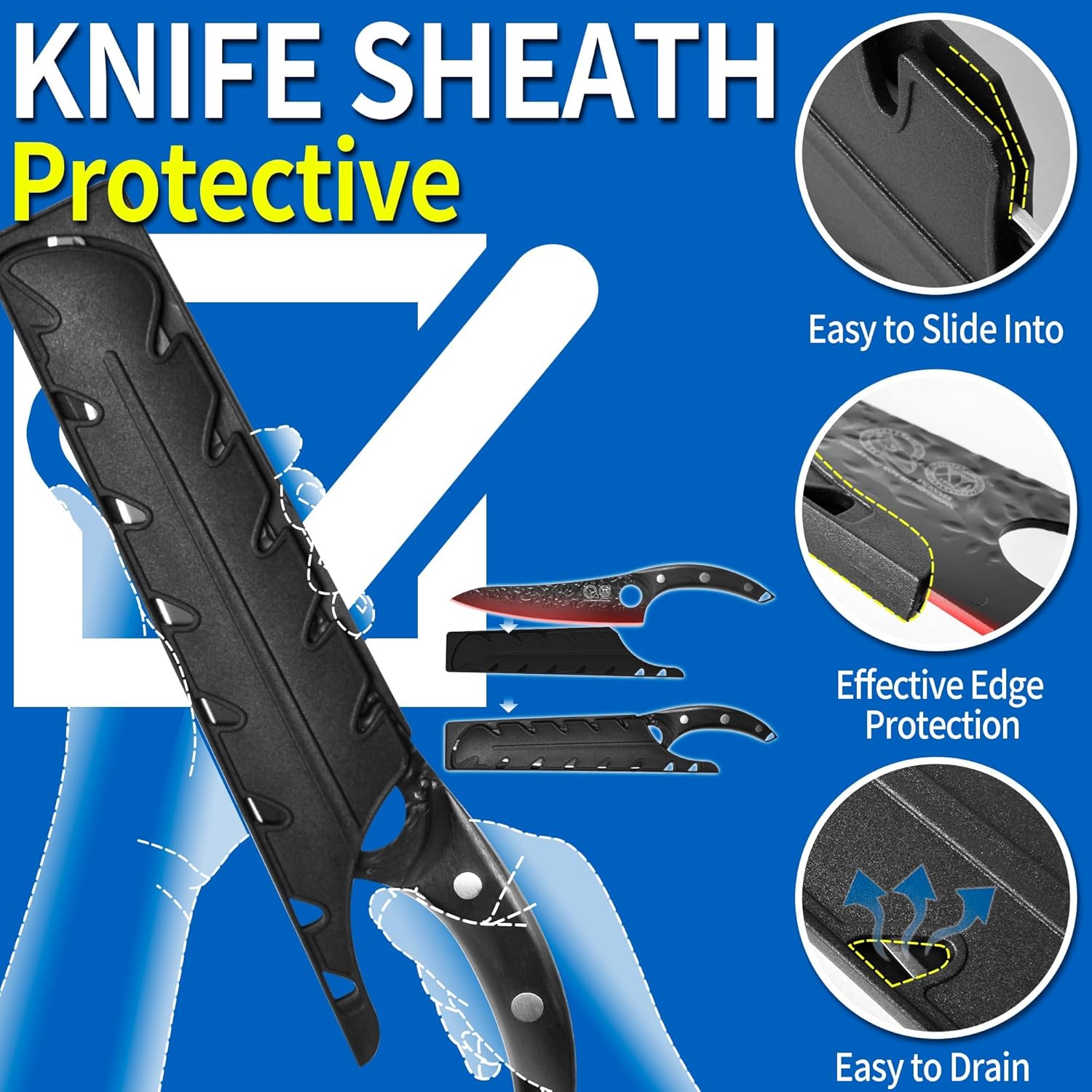 XYJ Professional Kitchen Knife Set with High-Carbon Steel Forged Blades, Chef's Knife, Cleaver, Carving Knife, Nakiri, Full Tang Design, Includes Carrying Bag & Poultry Scissors