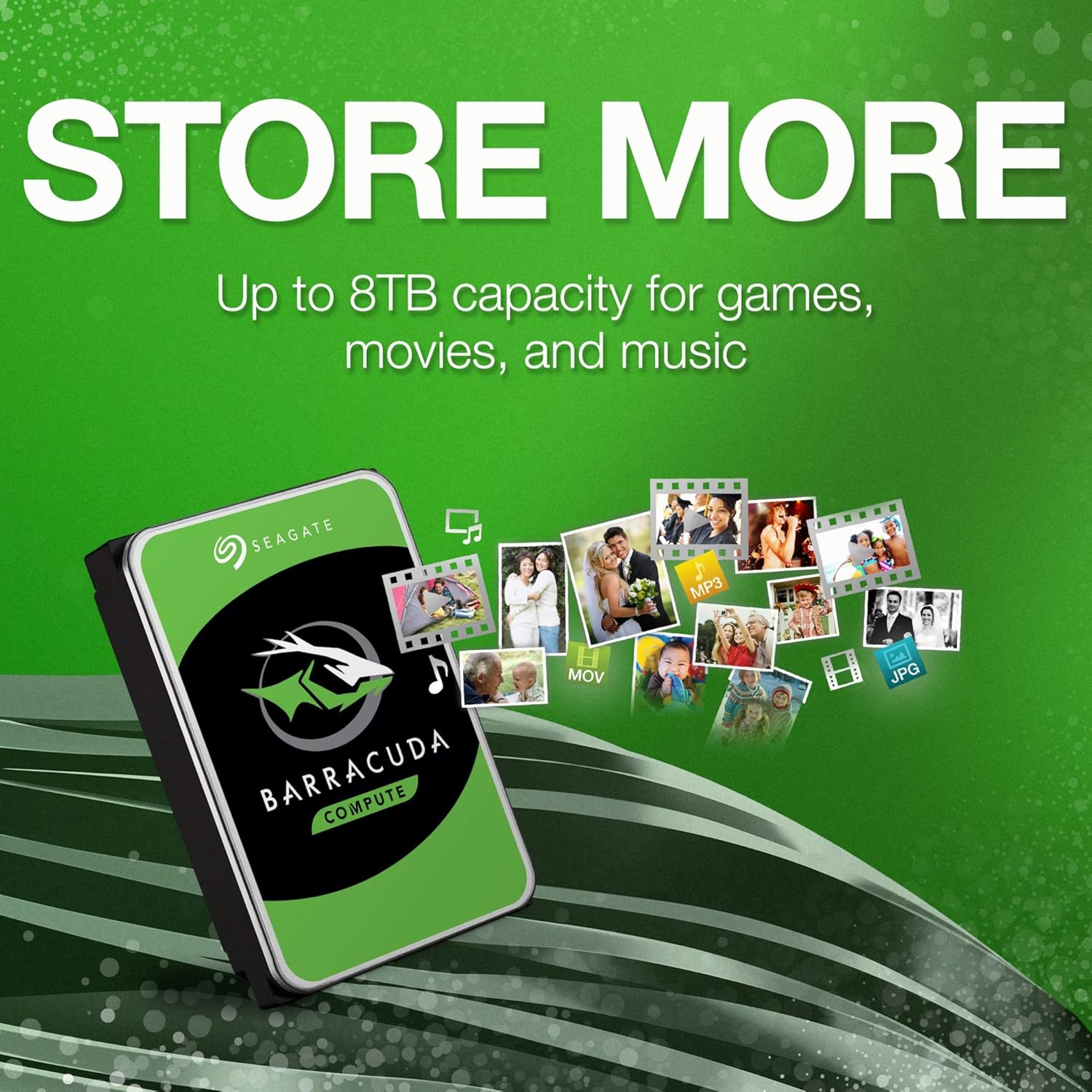 Seagate BarraCuda Internal Hard Drive 8TB SATA 6Gb/s 256MB Cache 3.5-Inch (ST8000DM004)