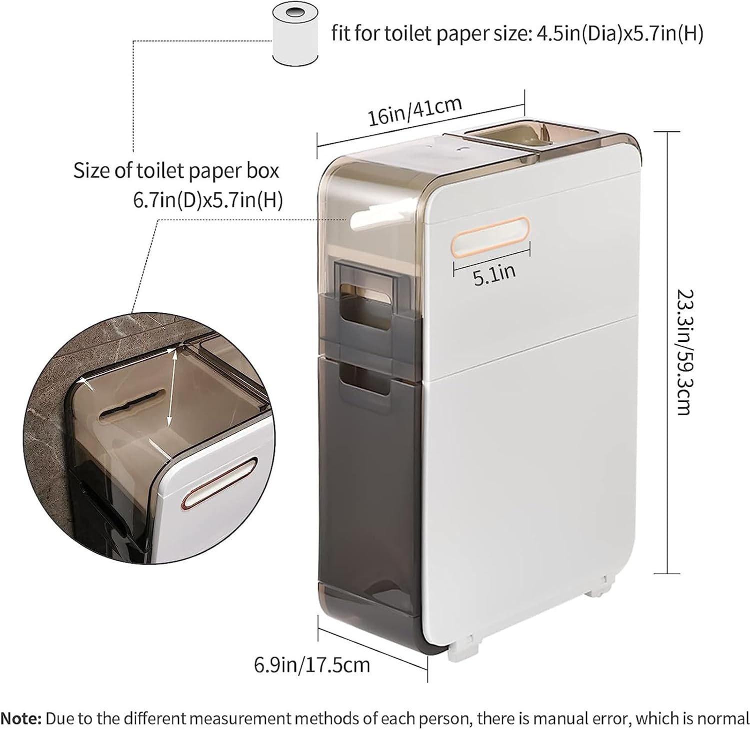 Floor-standing Bathroom Storage Cabinets Bathroom Cabinets 2/3/4-layer Bathroom Floor-standing Cabinets Vertical Storage Cabinets ()