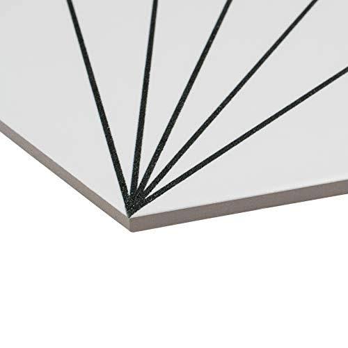 SomerTile FCDASBX Aster Hex Blanco Encaustic Porcelain Floor and Wall Tile, 25