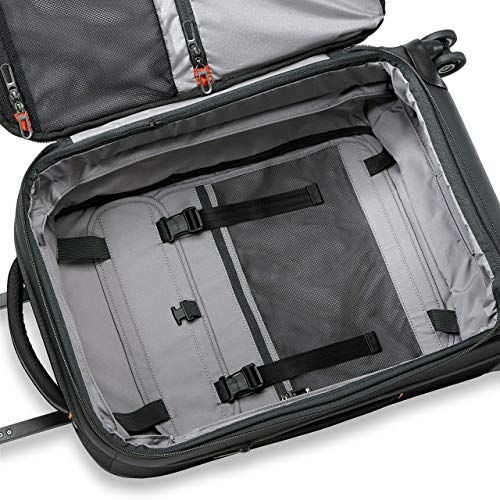 Briggs & Riley Domestic 22" Carry On Expandable Spinner - Luggage for Travel, Suitcases with Wheels, Softside Rolling Bag for Men & Women, Self-Repairing Zipper - ZDX Collection, Black