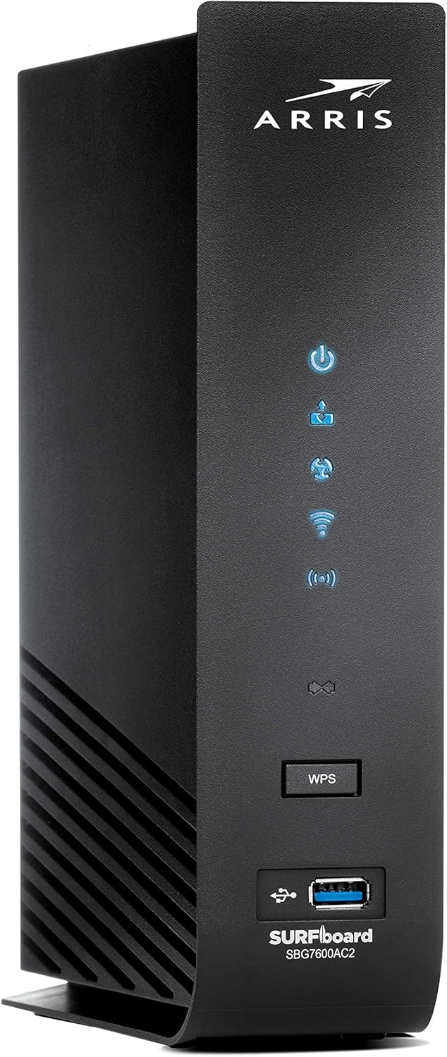 ARRIS SURFboard SBG7600AC2 DOCSIS 3.0 Cable Modem & AC2350 Dual-Band Wi-Fi Router, Approved for Cox, Spectrum, Xfinity & others (black)