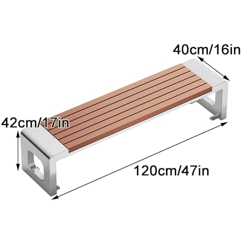 Garden Benches for Outdoors Metal Bench Patio Backless Bench Weather Proof Porch Bench for Park Garden and Lounge(120cm/47in)