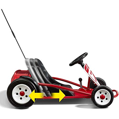 Radio Flyer 36V Battery-Powered Kids Electric Go-Kart with Adjustable Seat, Rubber Wheels, Grey