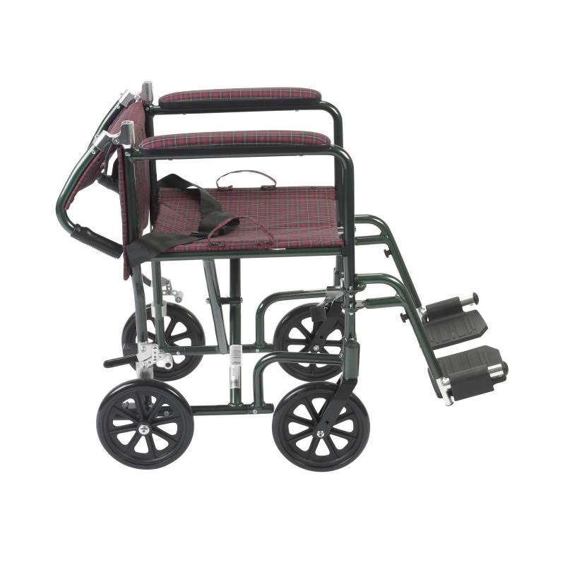 Drive Medical FW19BG Flyweight Lightweight Folding Transport Wheelchair, 19