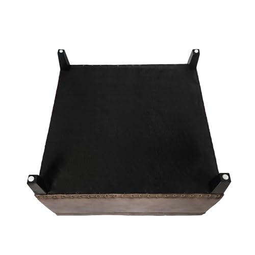 Fabric Storage Ottoman, 28.3" Large Square Ottoman Coffee Table with Storage, Upholstered Oversized Ottoman for Living Room (Dark Gray)