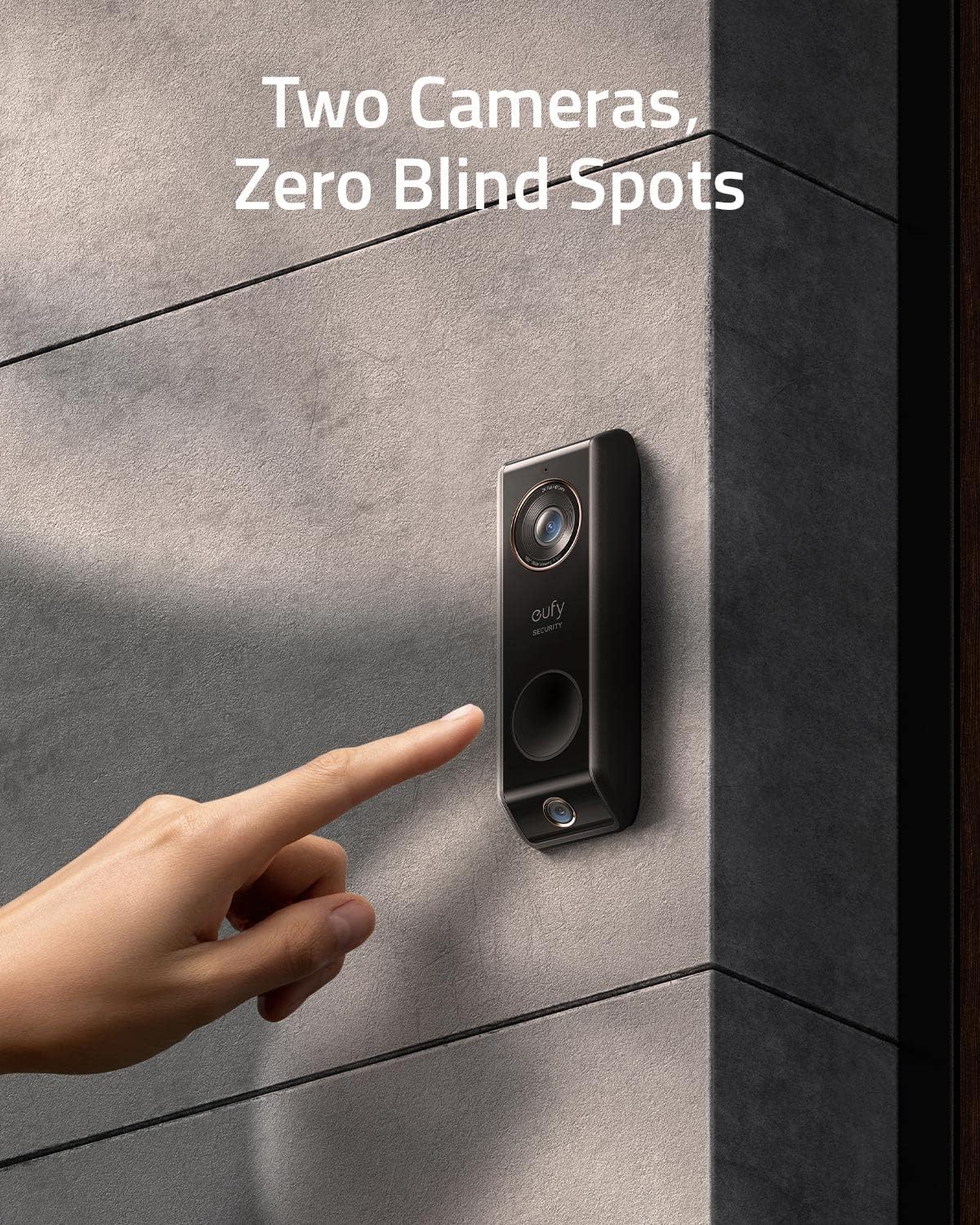 eufy Security Video Doorbell Dual Camera (Wired) with Chime, Dual Cam, Delivery Guard, 2K with HDR, No Monthly Fee, 16-24V, 30VA