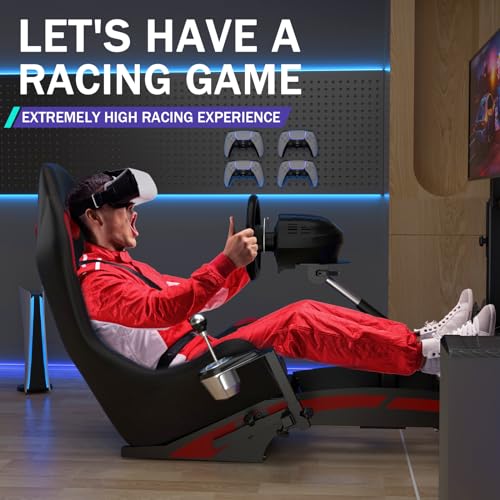 RACGTING Racing Simulator Cockpit with TV Monitor Stand for G920 G29 G923, Racing Simulator for Thrustmaster T248X T248 T300 T150 458 TX Xbox PS5 PS4 PC